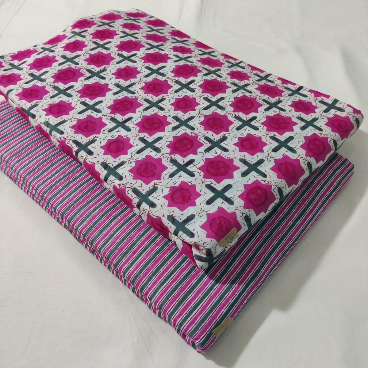 Premium Pure Cotton 60x60 Jaipuri Printed Fabric Set â 5 Meter Top & 5 Meter Bottom | 44 Inch Width][ MIN ORDER QUANTITY 10 METER}