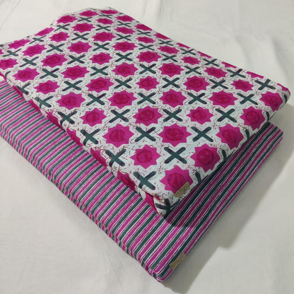 Premium Pure Cotton 60x60 Jaipuri Printed Fabric Set â 5 Meter Top & 5 Meter Bottom | 44 Inch Width][ MIN ORDER QUANTITY 10 METER}
