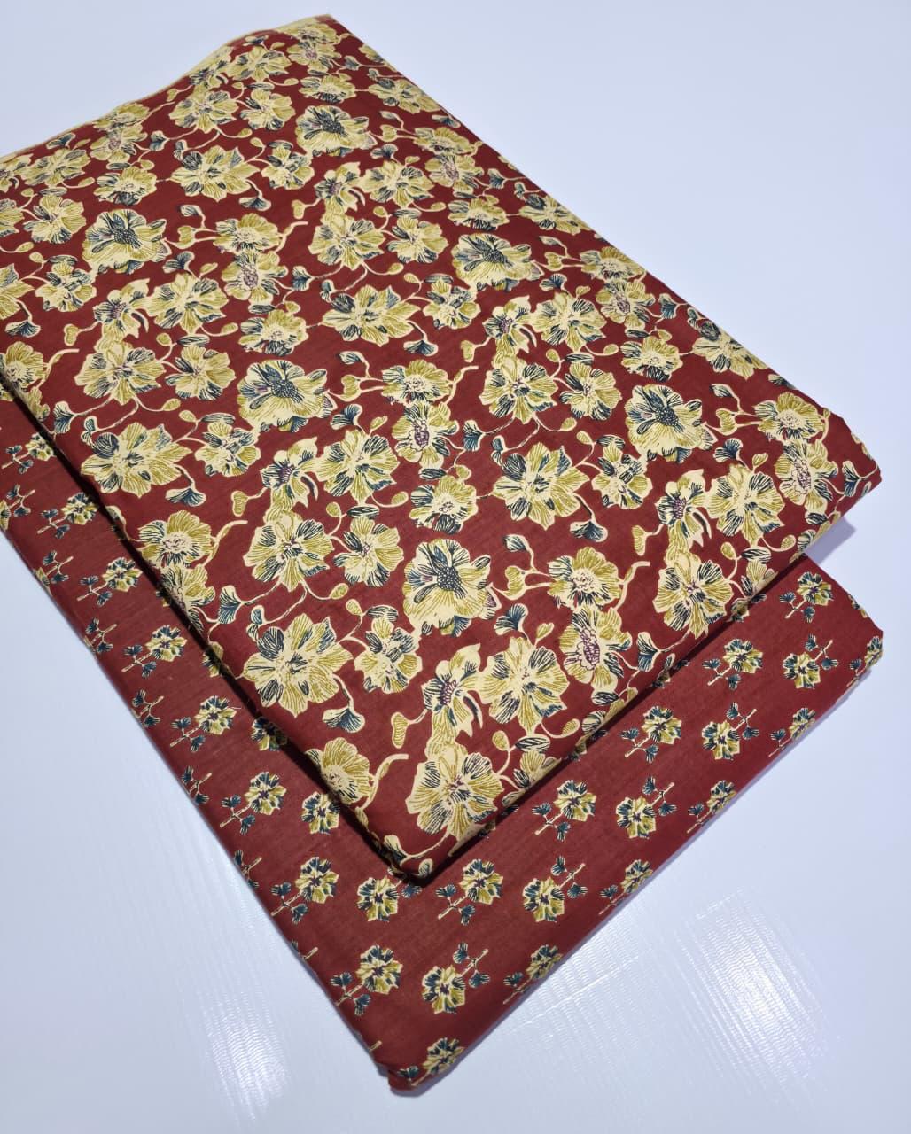 Premium Pure Cotton 60x60 Jaipuri Printed Fabric Set â 5 Meter Top & 5 Meter Bottom | 44 Inch Width][ MIN ORDER QUANTITY 10 METER}