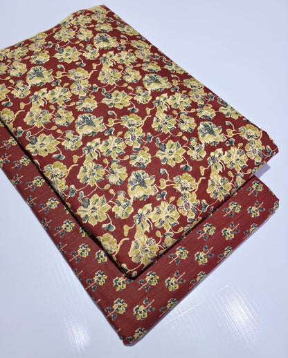 Premium Pure Cotton 60x60 Jaipuri Printed Fabric Set â 5 Meter Top & 5 Meter Bottom | 44 Inch Width][ MIN ORDER QUANTITY 10 METER}