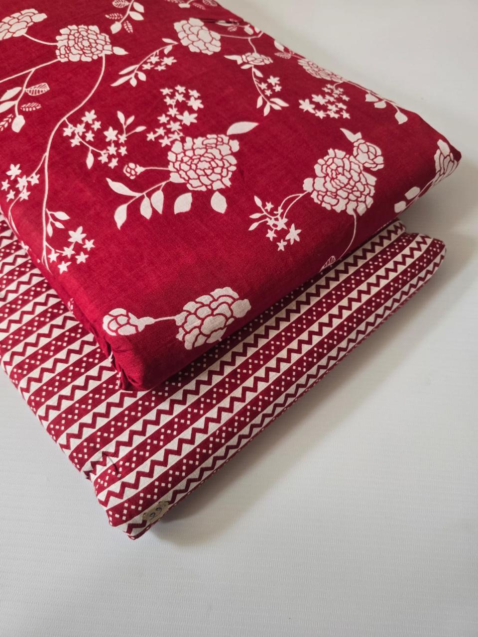 Premium Pure Cotton 60x60 Jaipuri Printed Fabric Set â 5 Meter Top & 5 Meter Bottom | 44 Inch Width][ MIN ORDER QUANTITY 10 METER}