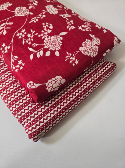 Premium Pure Cotton 60x60 Jaipuri Printed Fabric Set â 5 Meter Top & 5 Meter Bottom | 44 Inch Width][ MIN ORDER QUANTITY 10 METER}