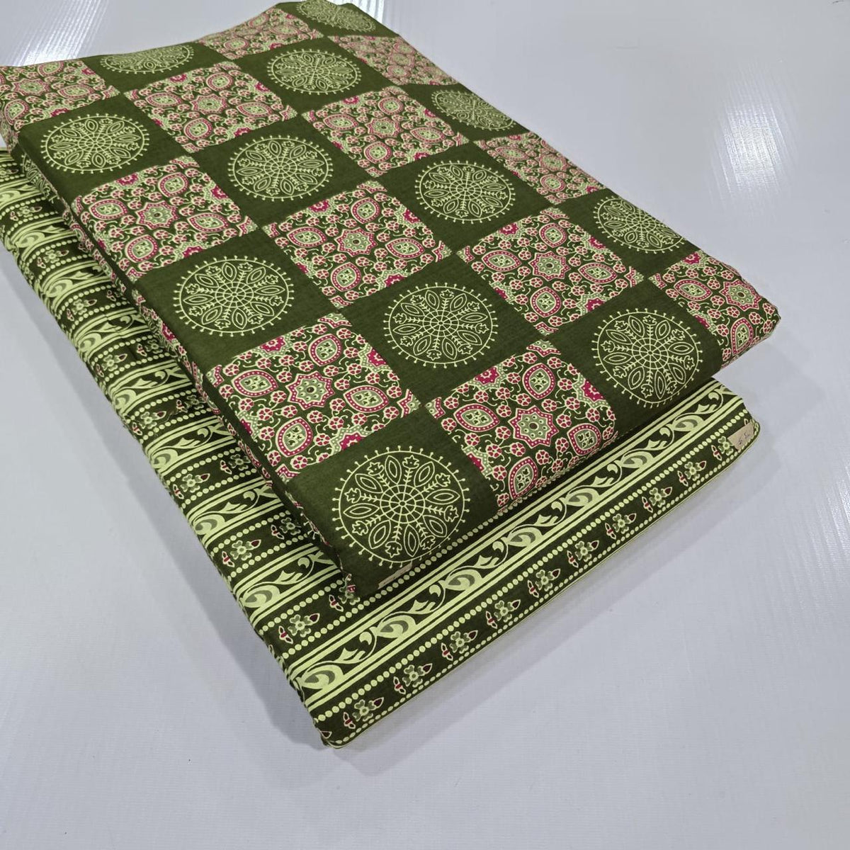 Premium Pure Cotton 60x60 Jaipuri Printed Fabric Set â 5 Meter Top & 5 Meter Bottom | 44 Inch Width][ MIN ORDER QUANTITY 10 METER}