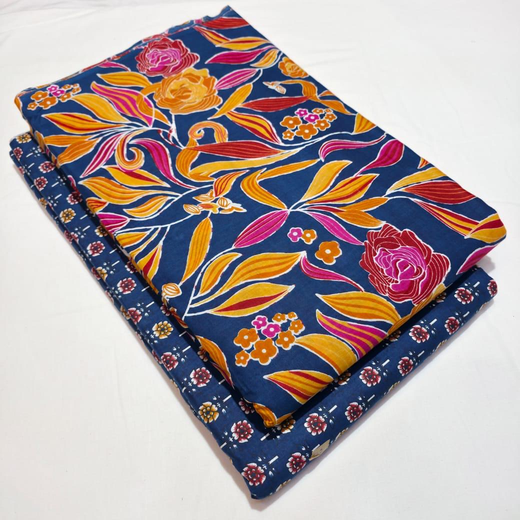 Premium Pure Cotton 60x60 Jaipuri Printed Fabric Set â 5 Meter Top & 5 Meter Bottom | 44 Inch Width][ MIN ORDER QUANTITY 10 METER}