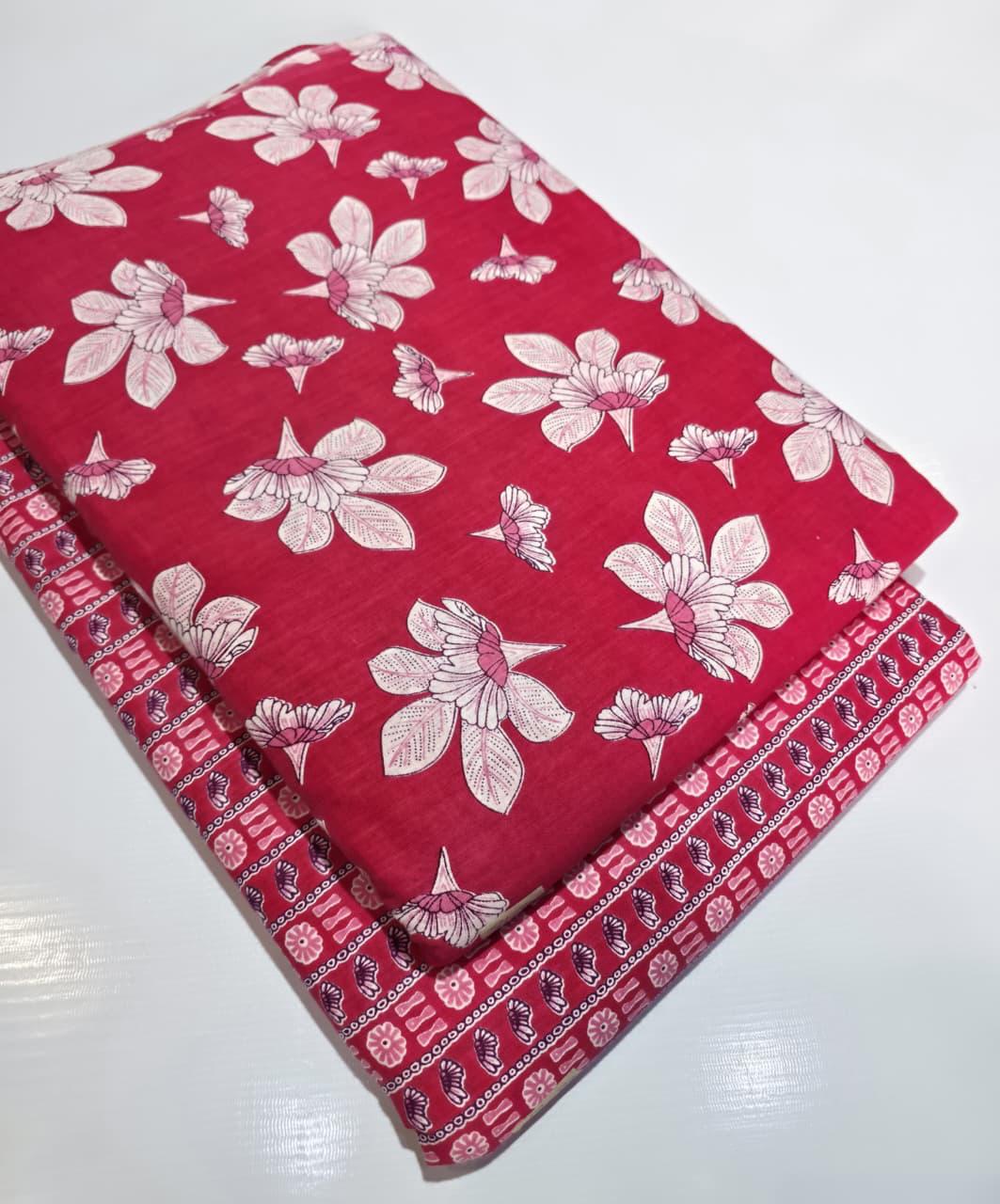 Premium Pure Cotton 60x60 Jaipuri Printed Fabric Set â 5 Meter Top & 5 Meter Bottom | 44 Inch Width][ MIN ORDER QUANTITY 10 METER}