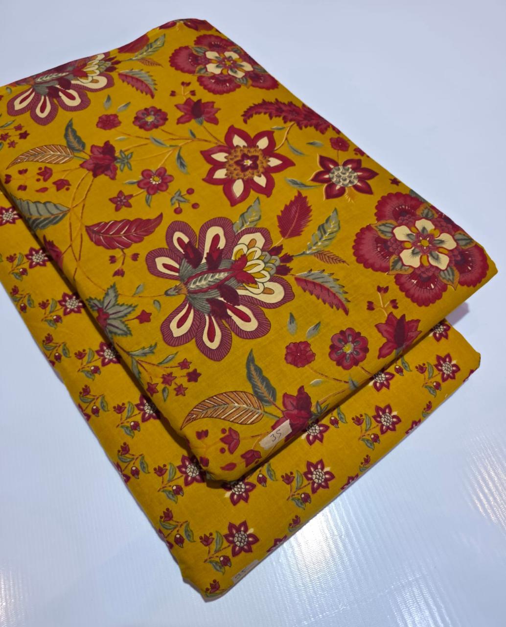 Premium Pure Cotton 60x60 Jaipuri Printed Fabric Set â 5 Meter Top & 5 Meter Bottom | 44 Inch Width][ MIN ORDER QUANTITY 10 METER}