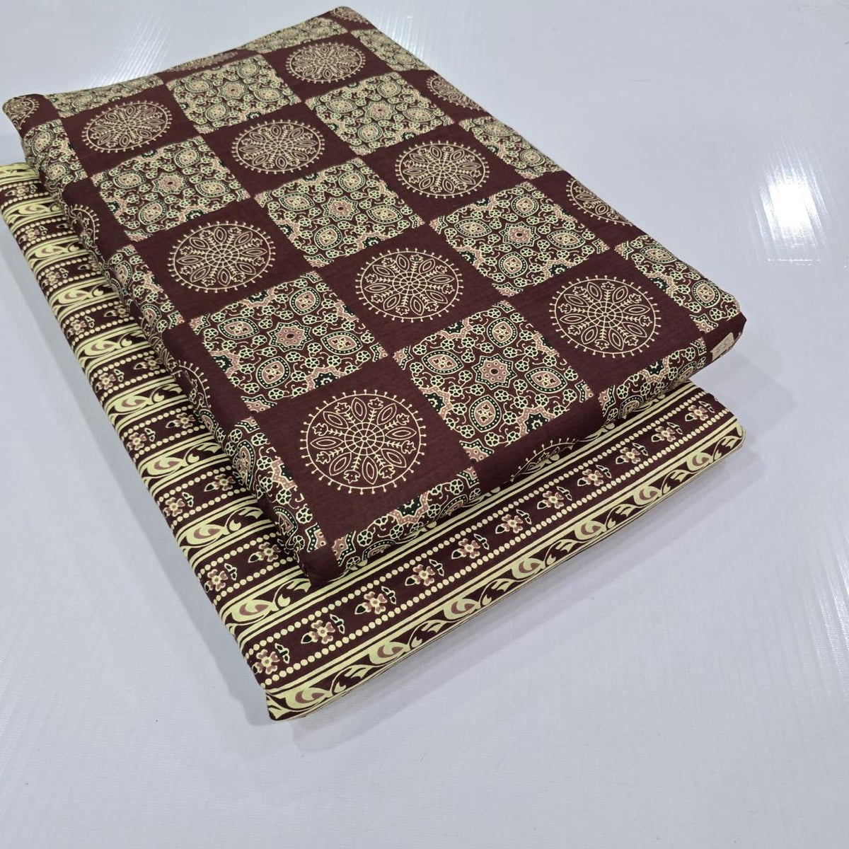 Premium Pure Cotton 60x60 Jaipuri Printed Fabric Set â 5 Meter Top & 5 Meter Bottom | 44 Inch Width][ MIN ORDER QUANTITY 10 METER}