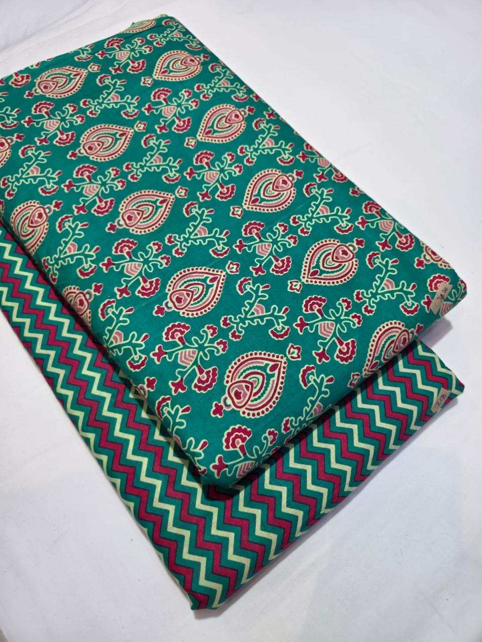 Premium Pure Cotton 60x60 Jaipuri Printed Fabric Set â 5 Meter Top & 5 Meter Bottom | 44 Inch Width][ MIN ORDER QUANTITY 10 METER}
