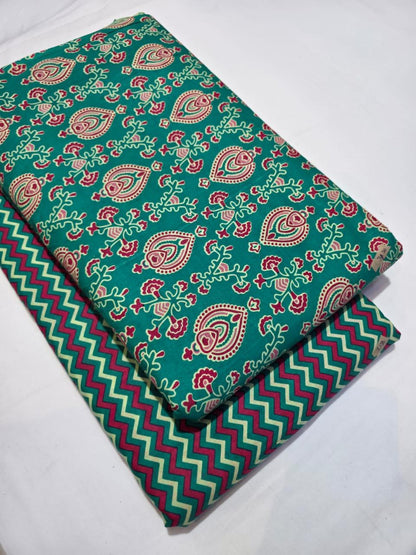Premium Pure Cotton 60x60 Jaipuri Printed Fabric Set â 5 Meter Top & 5 Meter Bottom | 44 Inch Width][ MIN ORDER QUANTITY 10 METER}