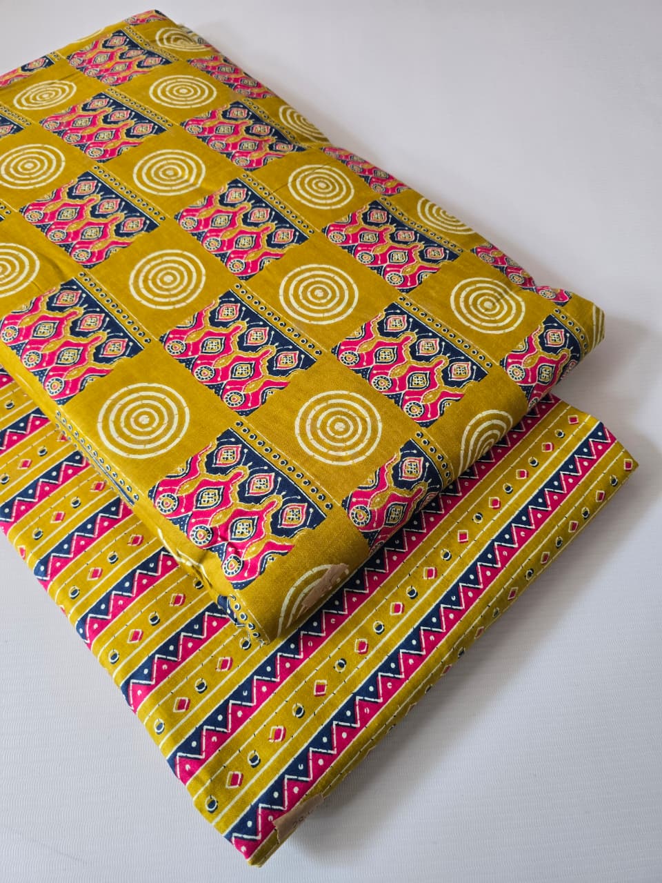 Premium Pure Cotton 60x60 Jaipuri Printed Fabric Set â 5 Meter Top & 5 Meter Bottom | 44 Inch Width][ MIN ORDER QUANTITY 10 METER}