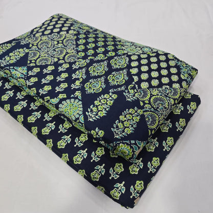 Premium Pure Cotton 60x60 Jaipuri Printed Fabric Set â 5 Meter Top & 5 Meter Bottom | 44 Inch Width][ MIN ORDER QUANTITY 10 METER}