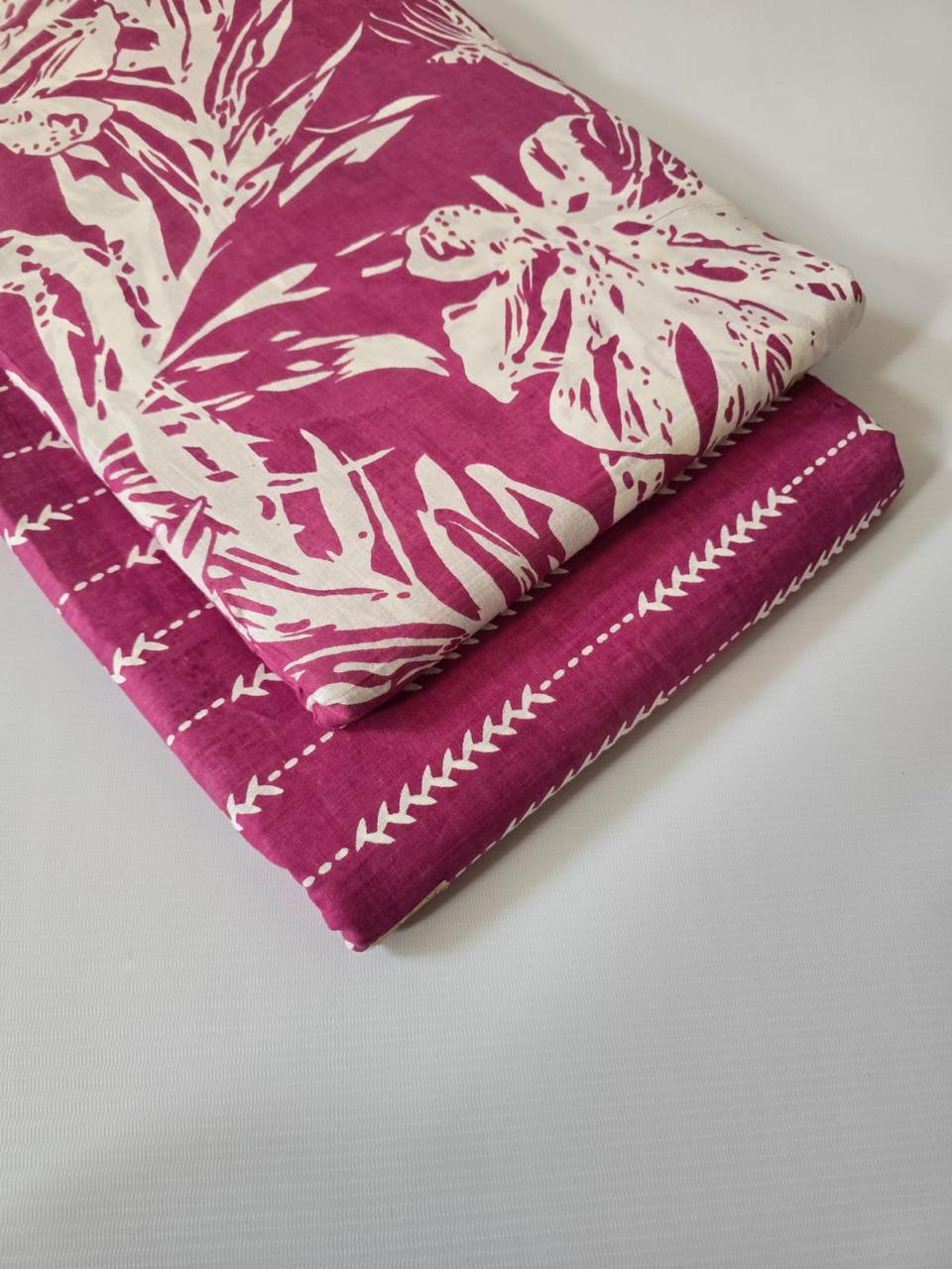 Premium Pure Cotton 60x60 Jaipuri Printed Fabric Set â 5 Meter Top & 5 Meter Bottom | 44 Inch Width][ MIN ORDER QUANTITY 10 METER}
