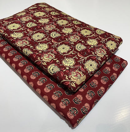 Premium Pure Cotton 60x60 Jaipuri Printed Fabric Set â 5 Meter Top & 5 Meter Bottom | 44 Inch Width][ MIN ORDER QUANTITY 10 METER}