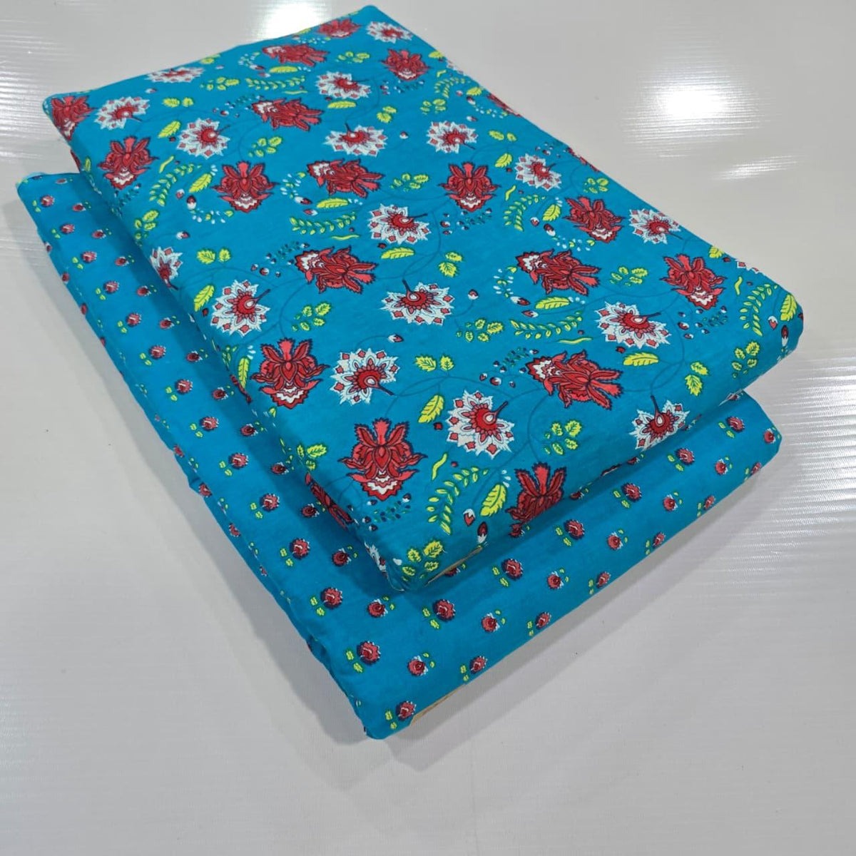Premium Pure Cotton 60x60 Jaipuri Printed Fabric Set â 5 Meter Top & 5 Meter Bottom | 44 Inch Width][ MIN ORDER QUANTITY 10 METER}