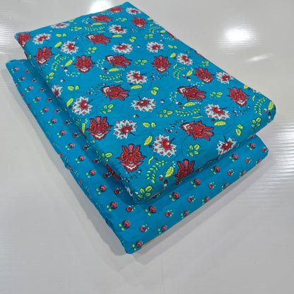 Premium Pure Cotton 60x60 Jaipuri Printed Fabric Set â 5 Meter Top & 5 Meter Bottom | 44 Inch Width][ MIN ORDER QUANTITY 10 METER}