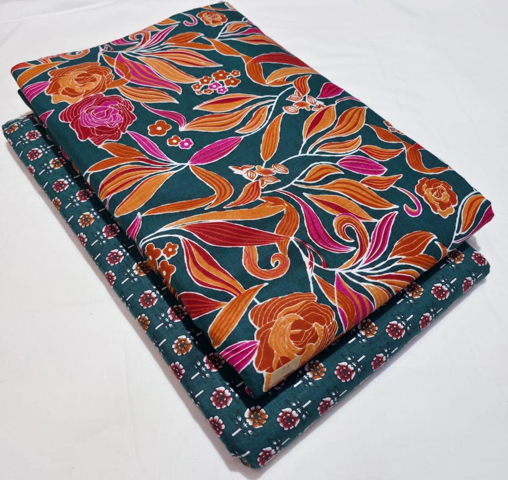 Premium Pure Cotton 60x60 Jaipuri Printed Fabric Set â 5 Meter Top & 5 Meter Bottom | 44 Inch Width][ MIN ORDER QUANTITY 10 METER}