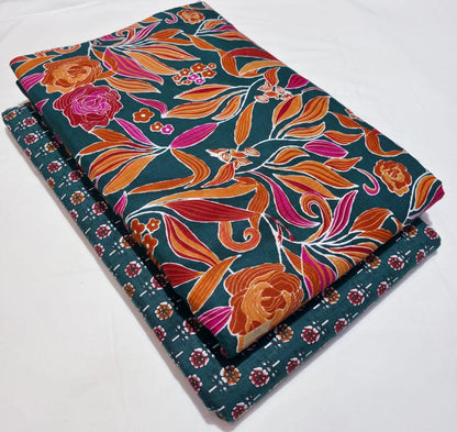 Premium Pure Cotton 60x60 Jaipuri Printed Fabric Set â 5 Meter Top & 5 Meter Bottom | 44 Inch Width][ MIN ORDER QUANTITY 10 METER}