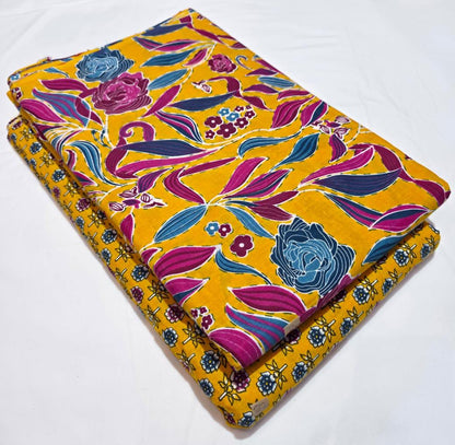 Premium Pure Cotton 60x60 Jaipuri Printed Fabric Set â 5 Meter Top & 5 Meter Bottom | 44 Inch Width][ MIN ORDER QUANTITY 10 METER}