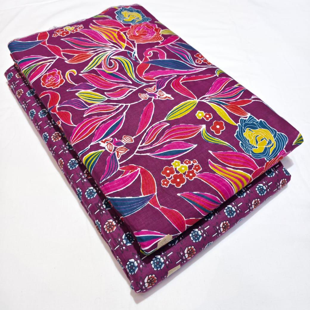 Premium Pure Cotton 60x60 Jaipuri Printed Fabric Set â 5 Meter Top & 5 Meter Bottom | 44 Inch Width][ MIN ORDER QUANTITY 10 METER}
