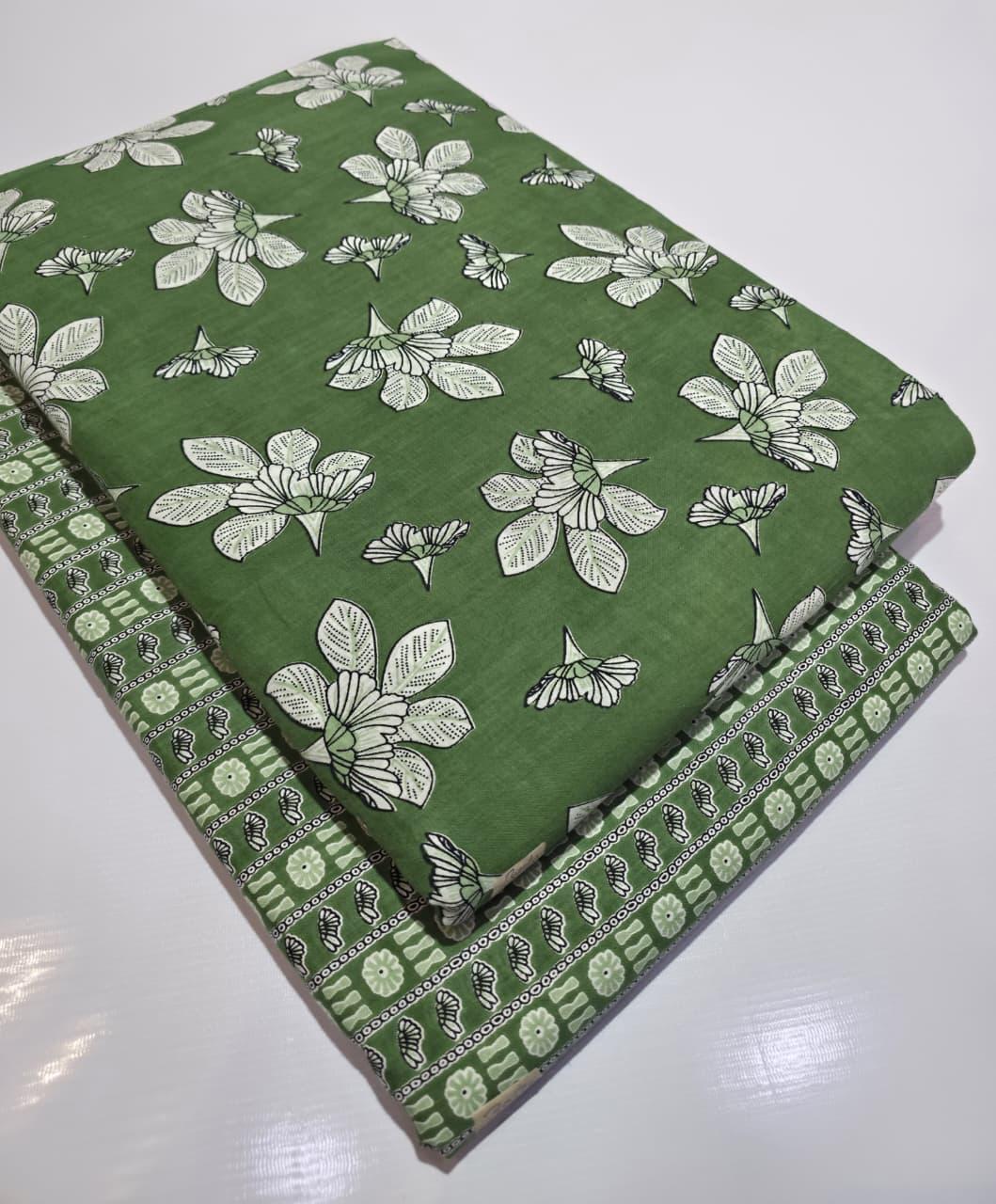 Premium Pure Cotton 60x60 Jaipuri Printed Fabric Set â 5 Meter Top & 5 Meter Bottom | 44 Inch Width][ MIN ORDER QUANTITY 10 METER}
