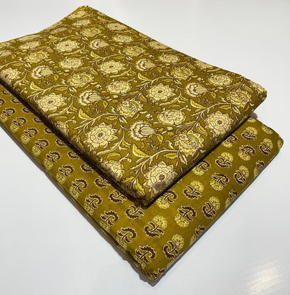 Premium Pure Cotton 60x60 Jaipuri Printed Fabric Set â 5 Meter Top & 5 Meter Bottom | 44 Inch Width][ MIN ORDER QUANTITY 10 METER}