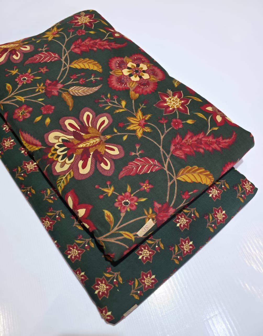 Premium Pure Cotton 60x60 Jaipuri Printed Fabric Set â 5 Meter Top & 5 Meter Bottom | 44 Inch Width][ MIN ORDER QUANTITY 10 METER}