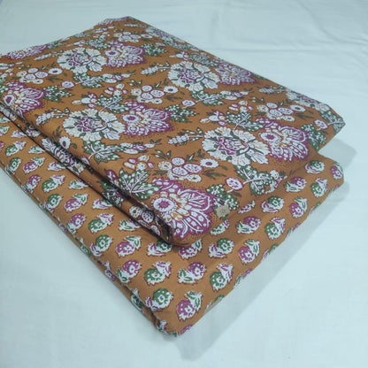 Premium Pure Cotton 60x60 Jaipuri Printed Fabric Set â 5 Meter Top & 5 Meter Bottom | 44 Inch Width][ MIN ORDER QUANTITY 10 METER}