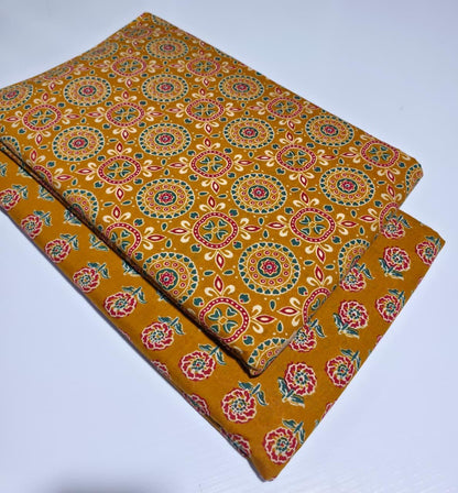 Premium Pure Cotton 60x60 Jaipuri Printed Fabric Set â 5 Meter Top & 5 Meter Bottom | 44 Inch Width][ MIN ORDER QUANTITY 10 METER}