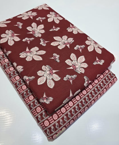 Premium Pure Cotton 60x60 Jaipuri Printed Fabric Set â 5 Meter Top & 5 Meter Bottom | 44 Inch Width][ MIN ORDER QUANTITY 10 METER}
